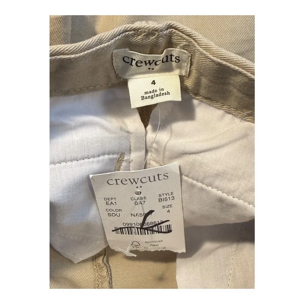 Crewcuts by J. Crew Girls' Cotton Chino Pant Sandy‎ Dune Khaki Size 4 NWT